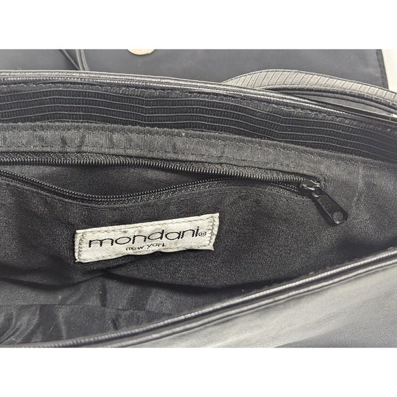Vintage Mondani‎ New York Chic Shoulder Bag Black Medium Size Simulated Leather - Picture 7 of 7